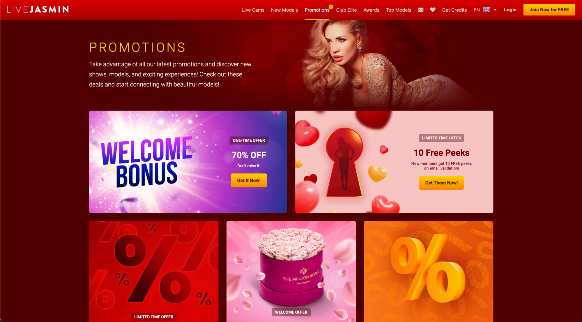 A.W. Empire - Link Codes-Lead your users to the special offers of LiveJasmin to spark their interest and leave no doubts.