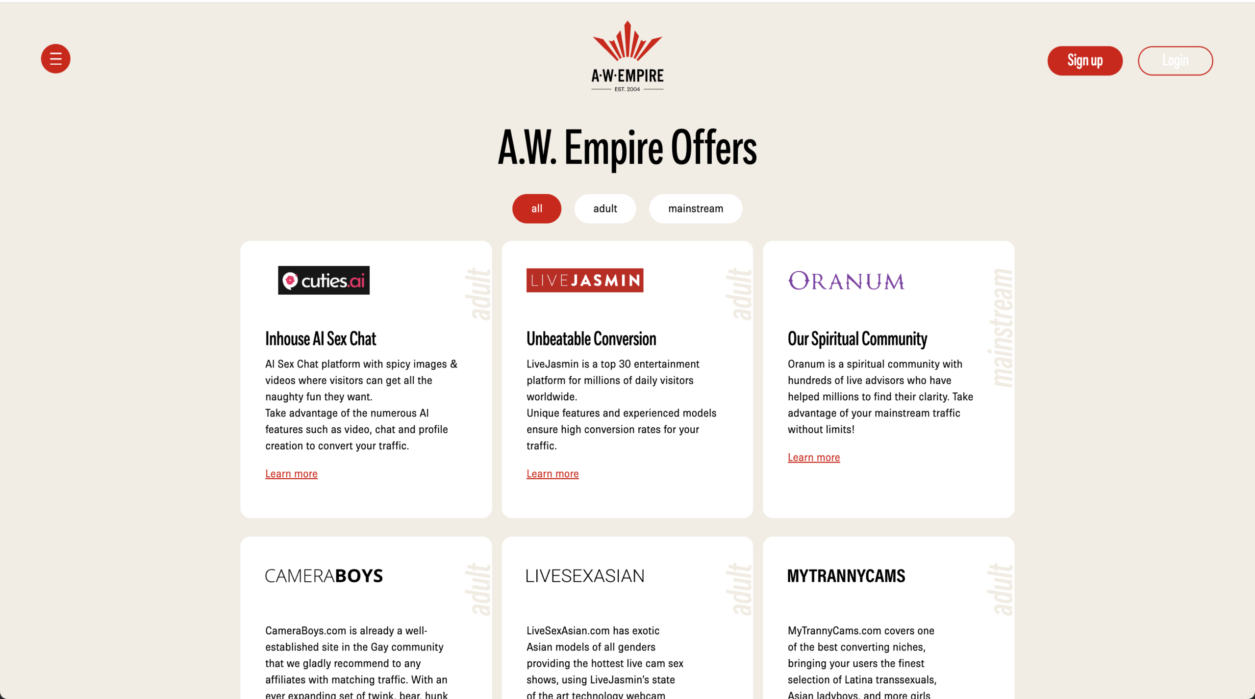 A.W. Empire's offers